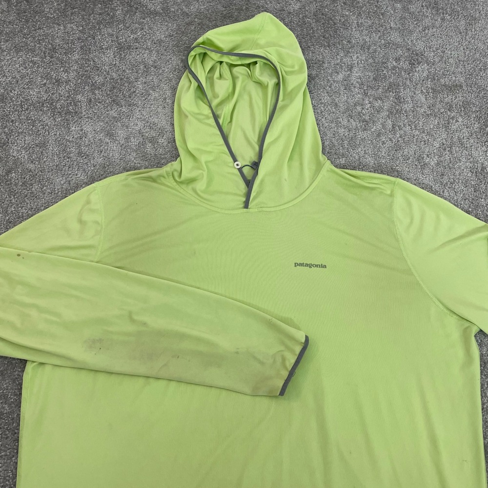 Patagonia Hoodie Mens Large UPF 50 Tropic Comfort Hoody II Lime Green